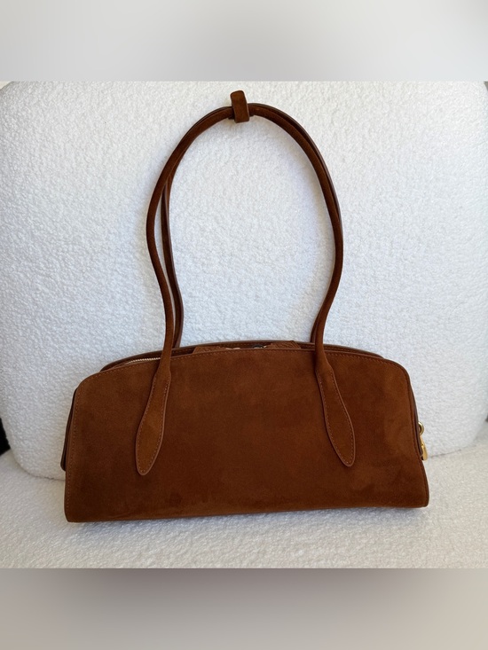 Parisa Wang Handbags - Parisa Wang Gabrielle East-West Shoulder Bag – Medium, Brown Suede.